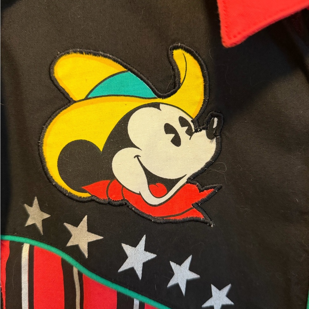 Vintage 90s Cowboy Mickey Western Snap Front Shirt - Picture 2 of 6